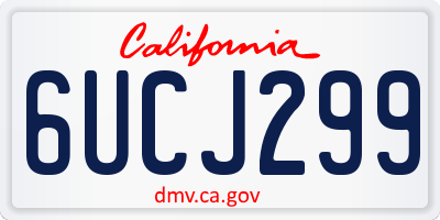 CA license plate 6UCJ299