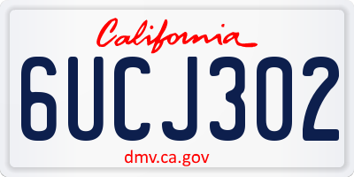 CA license plate 6UCJ302