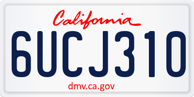 CA license plate 6UCJ310