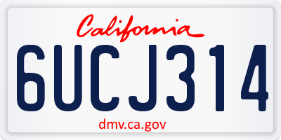 CA license plate 6UCJ314