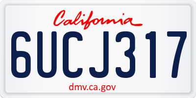 CA license plate 6UCJ317