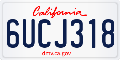 CA license plate 6UCJ318