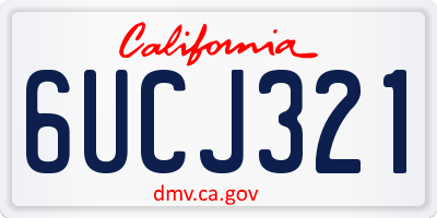 CA license plate 6UCJ321
