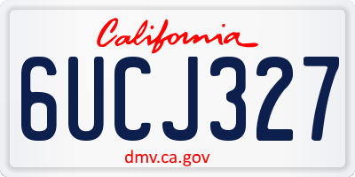CA license plate 6UCJ327