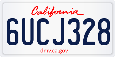 CA license plate 6UCJ328