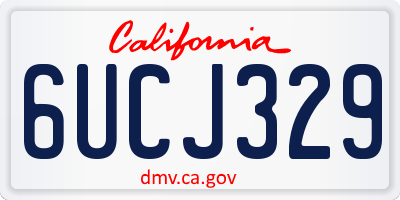 CA license plate 6UCJ329