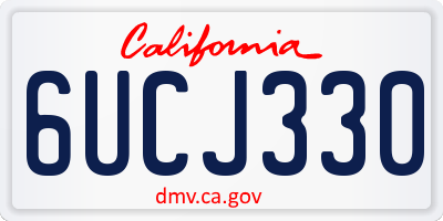 CA license plate 6UCJ330