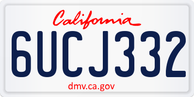 CA license plate 6UCJ332