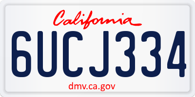 CA license plate 6UCJ334