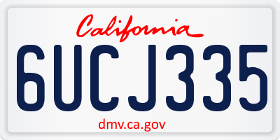 CA license plate 6UCJ335
