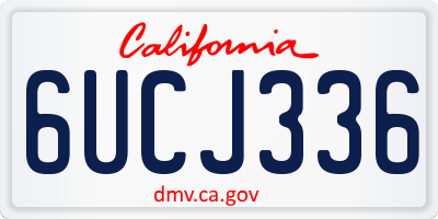 CA license plate 6UCJ336