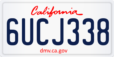 CA license plate 6UCJ338