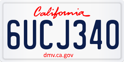 CA license plate 6UCJ340