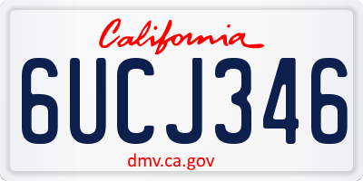 CA license plate 6UCJ346