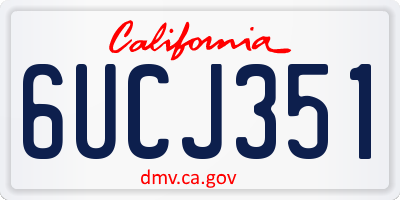 CA license plate 6UCJ351