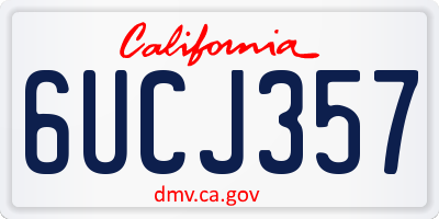 CA license plate 6UCJ357