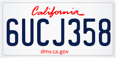 CA license plate 6UCJ358
