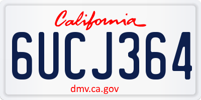 CA license plate 6UCJ364