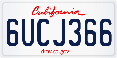 CA license plate 6UCJ366