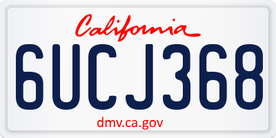 CA license plate 6UCJ368