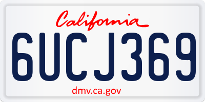 CA license plate 6UCJ369