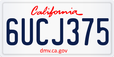 CA license plate 6UCJ375