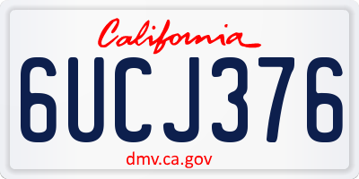 CA license plate 6UCJ376