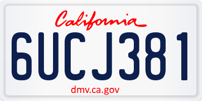 CA license plate 6UCJ381