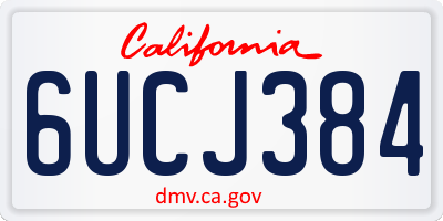 CA license plate 6UCJ384