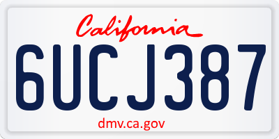 CA license plate 6UCJ387
