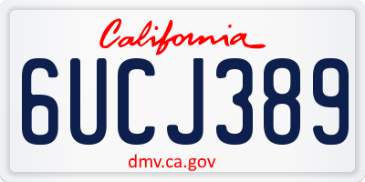 CA license plate 6UCJ389