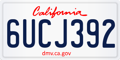 CA license plate 6UCJ392