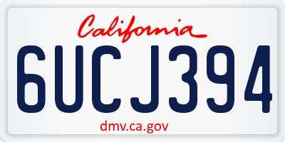 CA license plate 6UCJ394