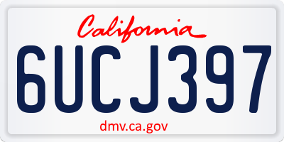 CA license plate 6UCJ397