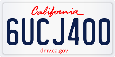 CA license plate 6UCJ400
