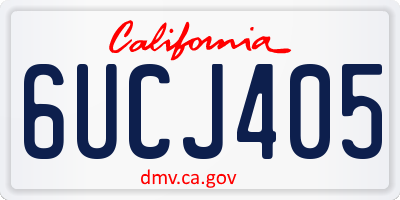 CA license plate 6UCJ405
