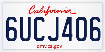 CA license plate 6UCJ406