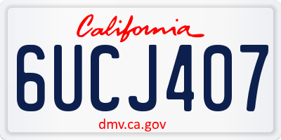 CA license plate 6UCJ407