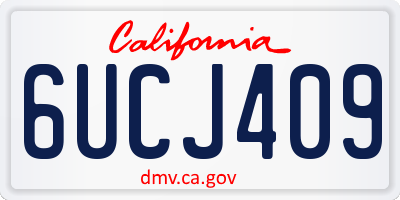 CA license plate 6UCJ409