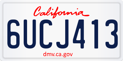 CA license plate 6UCJ413