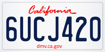 CA license plate 6UCJ420