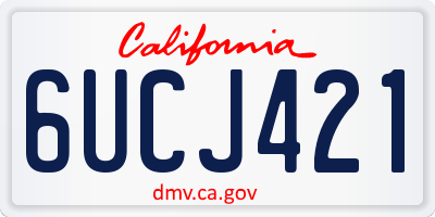 CA license plate 6UCJ421