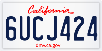 CA license plate 6UCJ424