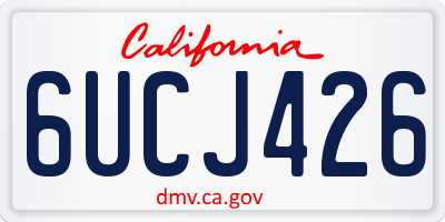 CA license plate 6UCJ426