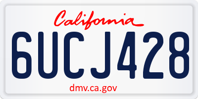 CA license plate 6UCJ428