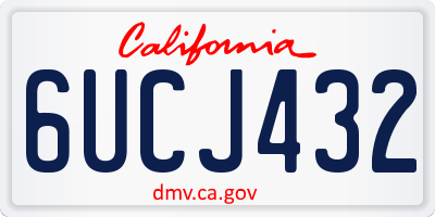 CA license plate 6UCJ432