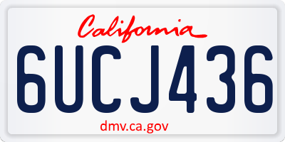 CA license plate 6UCJ436