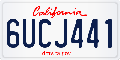 CA license plate 6UCJ441