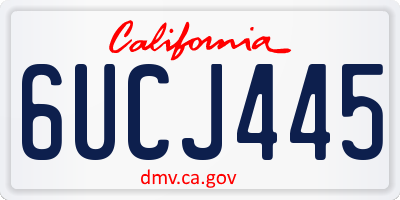 CA license plate 6UCJ445