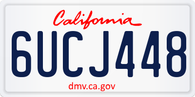 CA license plate 6UCJ448